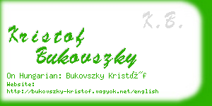 kristof bukovszky business card